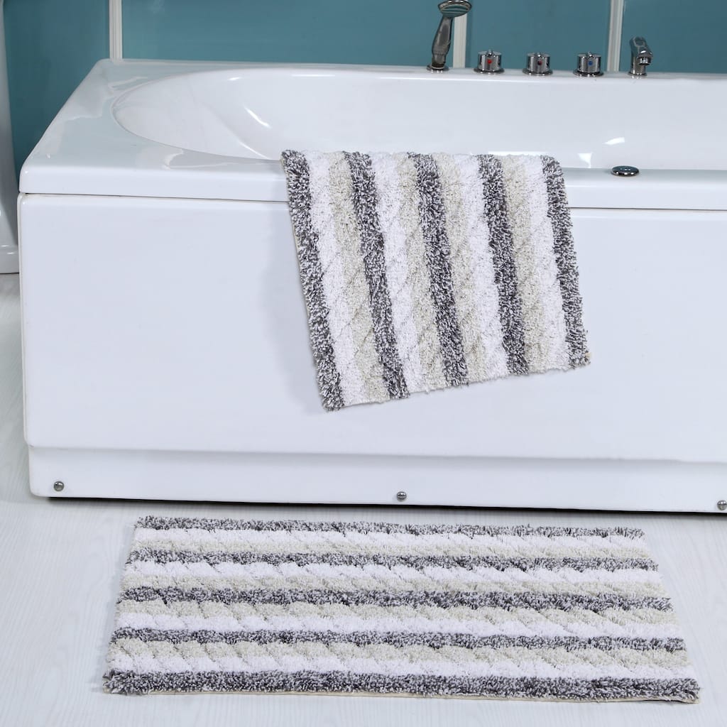 Ring Spun Cotton Textured Bath Rugs (2 Piece)