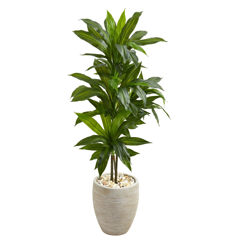 Mikasa 18-in Artificial Plastic Snake Plant in A Faux Marble Pot, Green