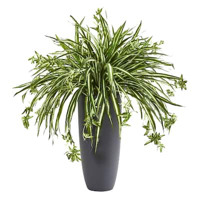33" Spider Artificial Plant in Cylinder Planter
