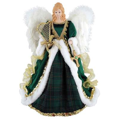 16" Holiday Seasonal Decor Irish Angel Christmas Tree Topper