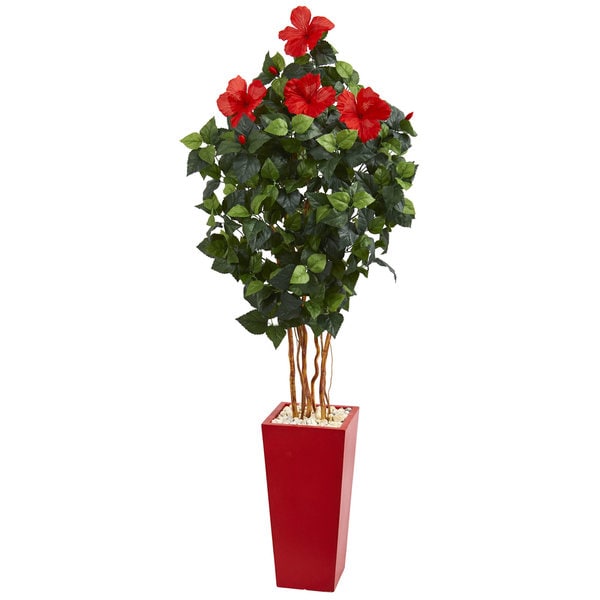 red artificial tree