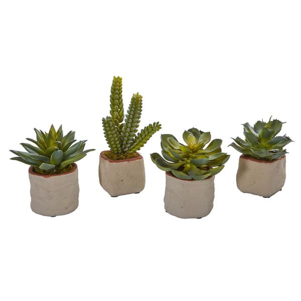 slide 2 of 5, Mixed Succulent Artificial Plant (Set of 4)