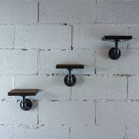 Furniture Pipeline Ames 3-Piece Farmhouse Industrial Decorative Wall Shelf