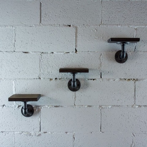 Furniture Pipeline Ames 3-piece Industrial Decorative Wall Shelf Set