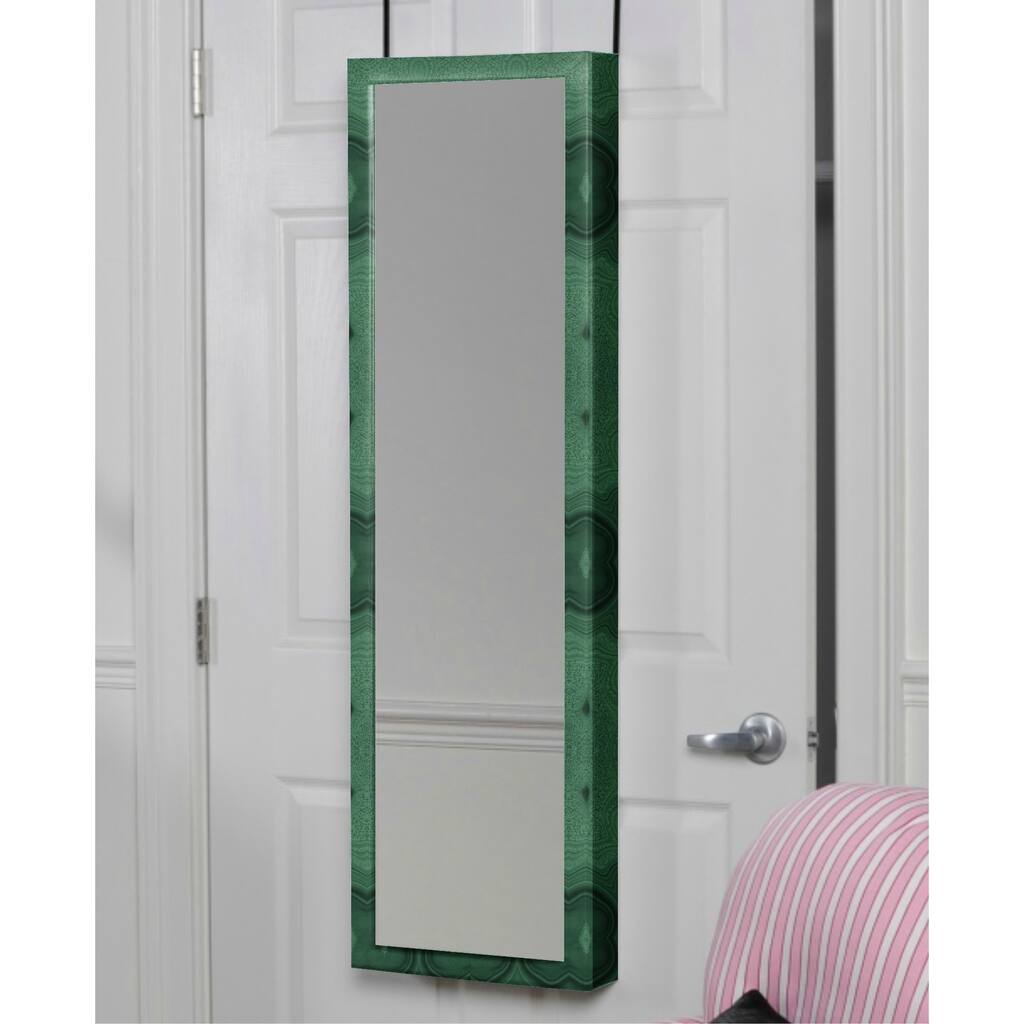 Green Marble Over the Door Jewelry Armoire Mirror