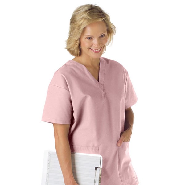 Medline Ladies V neck Carnation Scrub Top