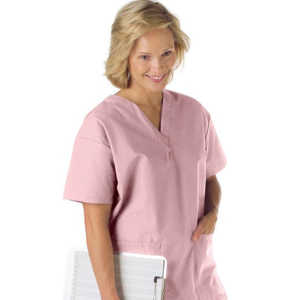 Medline Ladies V neck Carnation Scrub Top   10270854  