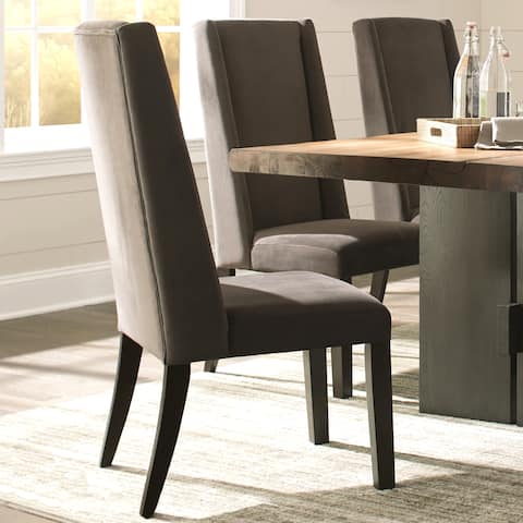 Wingback Chairs Kitchen Dining Room Online At Wing Back Ash Grey Brown Wood Fabric Parsons Dining Chairs Set Of 2