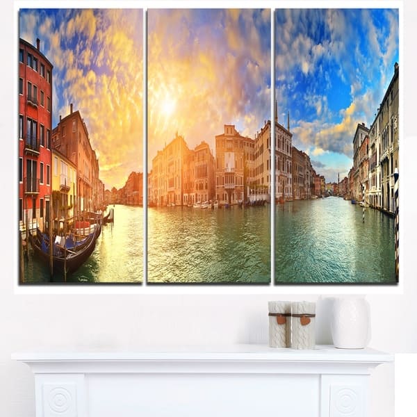 Grand Canal Venice Panorama - Cityscape Artwork Canvas - Overstock ...