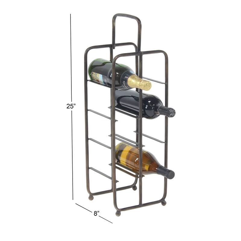Contemporary 8-Bottle Iron Wine Storage Rack