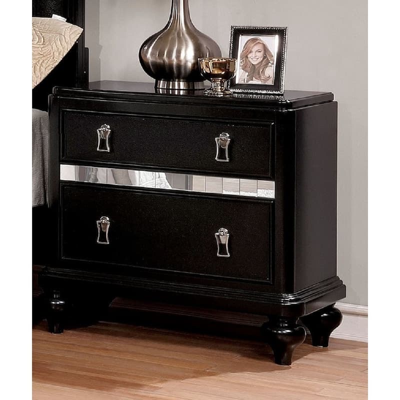 Gibson Clarita Glam Wood 2-Drawer Nightstand by Silver Orchid
