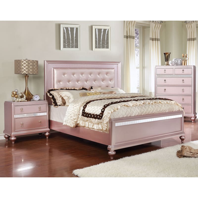 Gibson Clarita Glam Wood 2-Drawer Nightstand by Silver Orchid