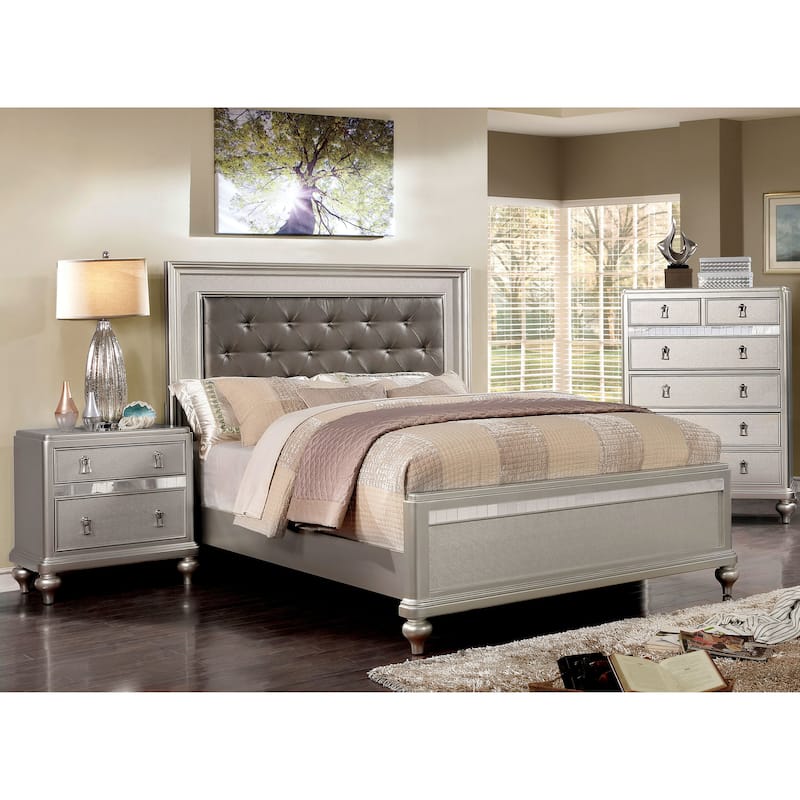 Gibson Clarita Glam Wood 2-Drawer Nightstand by Silver Orchid