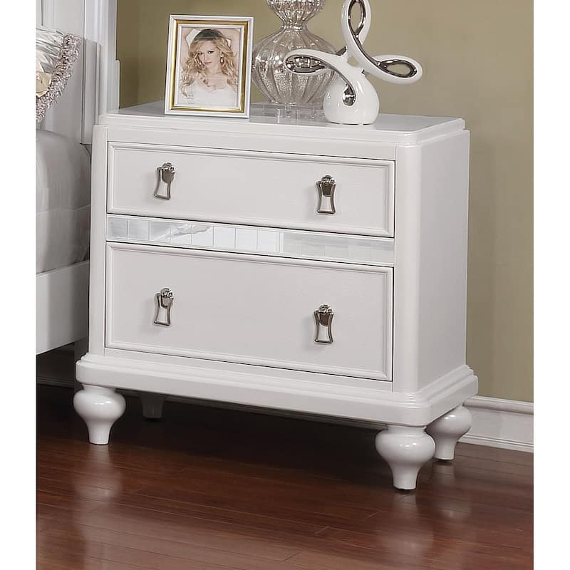 Gibson Clarita Glam Wood 2-Drawer Nightstand by Silver Orchid