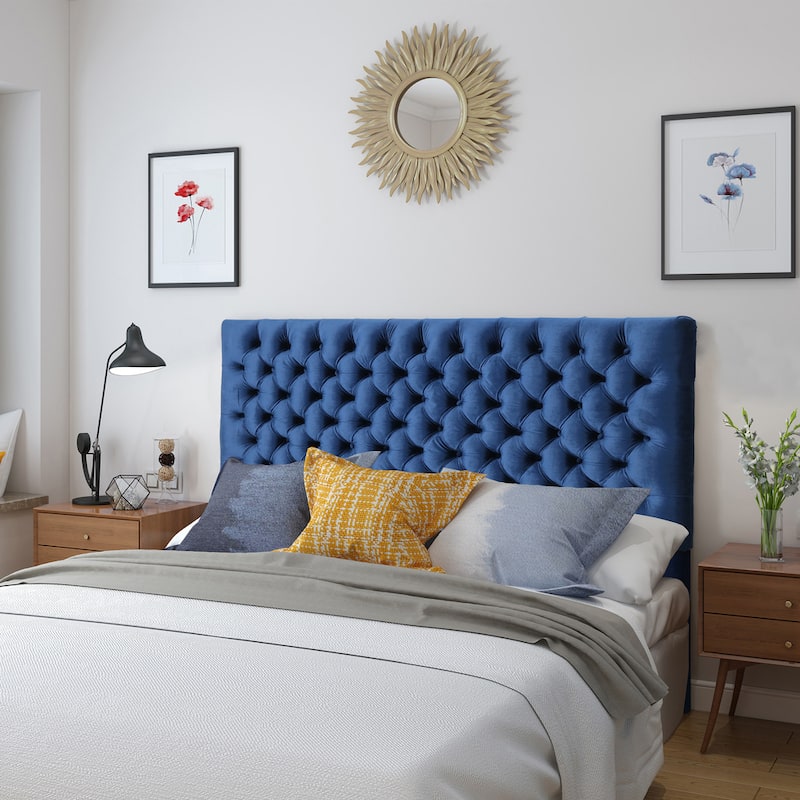 Jezebel Adjustable Velvet Headboard by Christopher Knight Home - Blue
