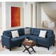 preview thumbnail 12 of 20, Emmie Mid-century Modern 5-piece Sectional Sofa Set by Christopher Knight Home Blue