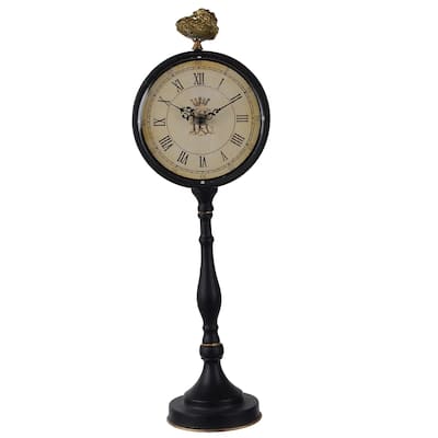 Classic Tall Pedestal Clock, Black