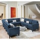 preview thumbnail 3 of 17, Emmie Mid-century 10-piece U-shaped Sectional Set by Christopher Knight Home Blue