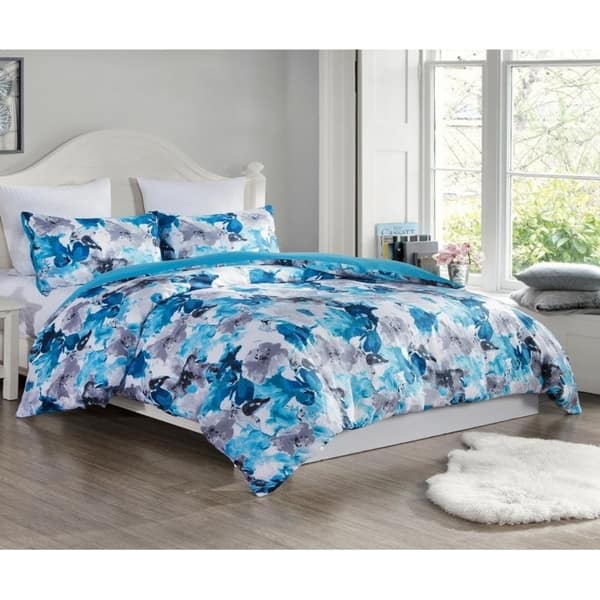 Shop Kensie Halle Duvet Cover Set 300 Thread Count Blue Teal