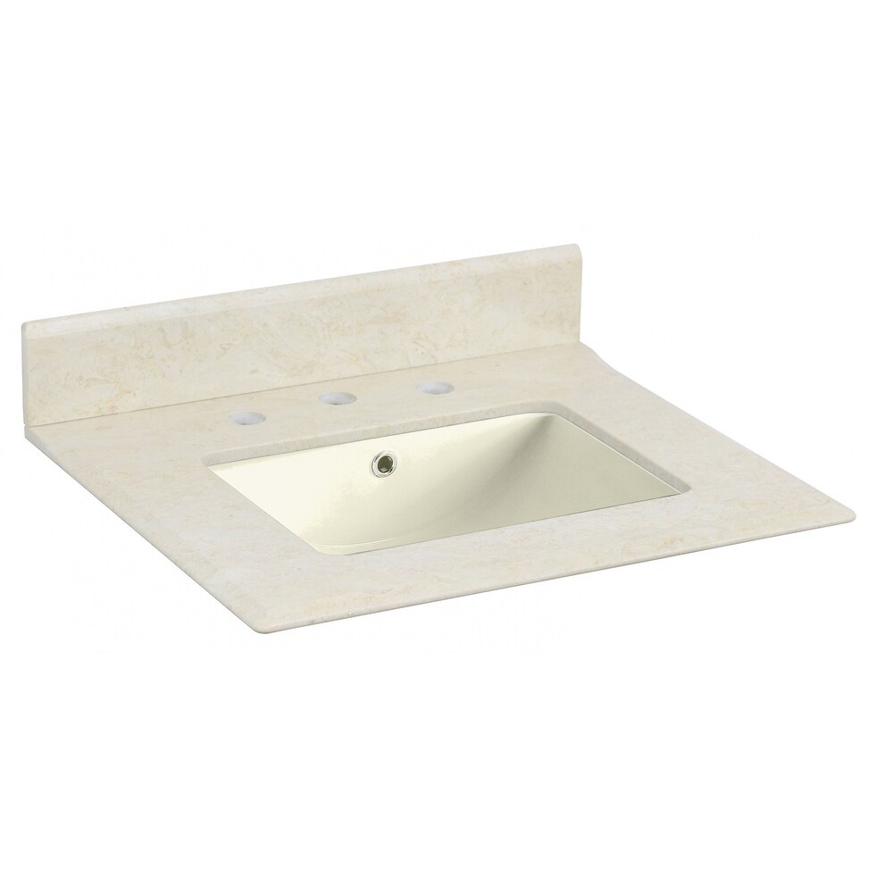 Shop 23 5 In W X 19 5 In D Marble Top With Backsplash In Beige