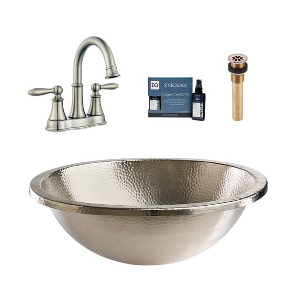 slide 1 of 5, Sinkology Edison Nickel All-in-One Sink and Courant Faucet Kit