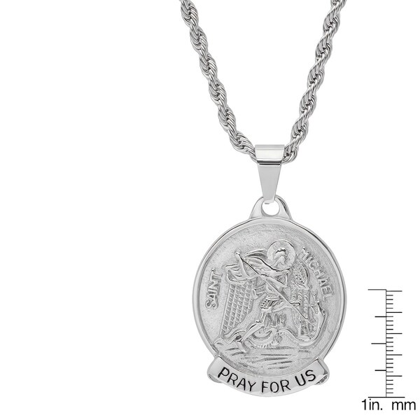 stainless steel saint michael pendant