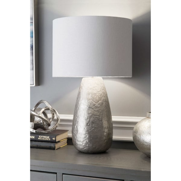 Watch Hill 24" Harper Aluminium Cotton Shade Nickel Table Lamp