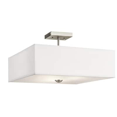 Porch & Den Cargill 3-light Brushed Nickel Semi-Flush Mount - Brushed nickel