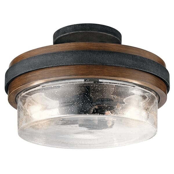 Kichler Lighting Grand Bank Collection 2 Light Auburn Stained Kichler Lighting Grand Bank Collection 2 Light Auburn Stained Semi Flush Mount