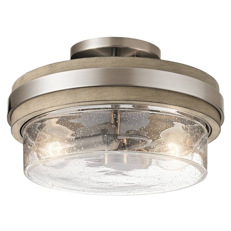 Kichler Lighting Grand Bank Collection 2-light Classic Pewter Semi-Flush Mount