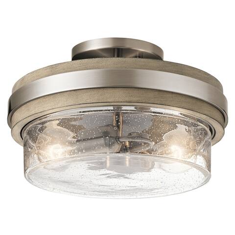Kichler Lighting Grand Bank Collection 2-light Classic Pewter Semi-Flush Mount