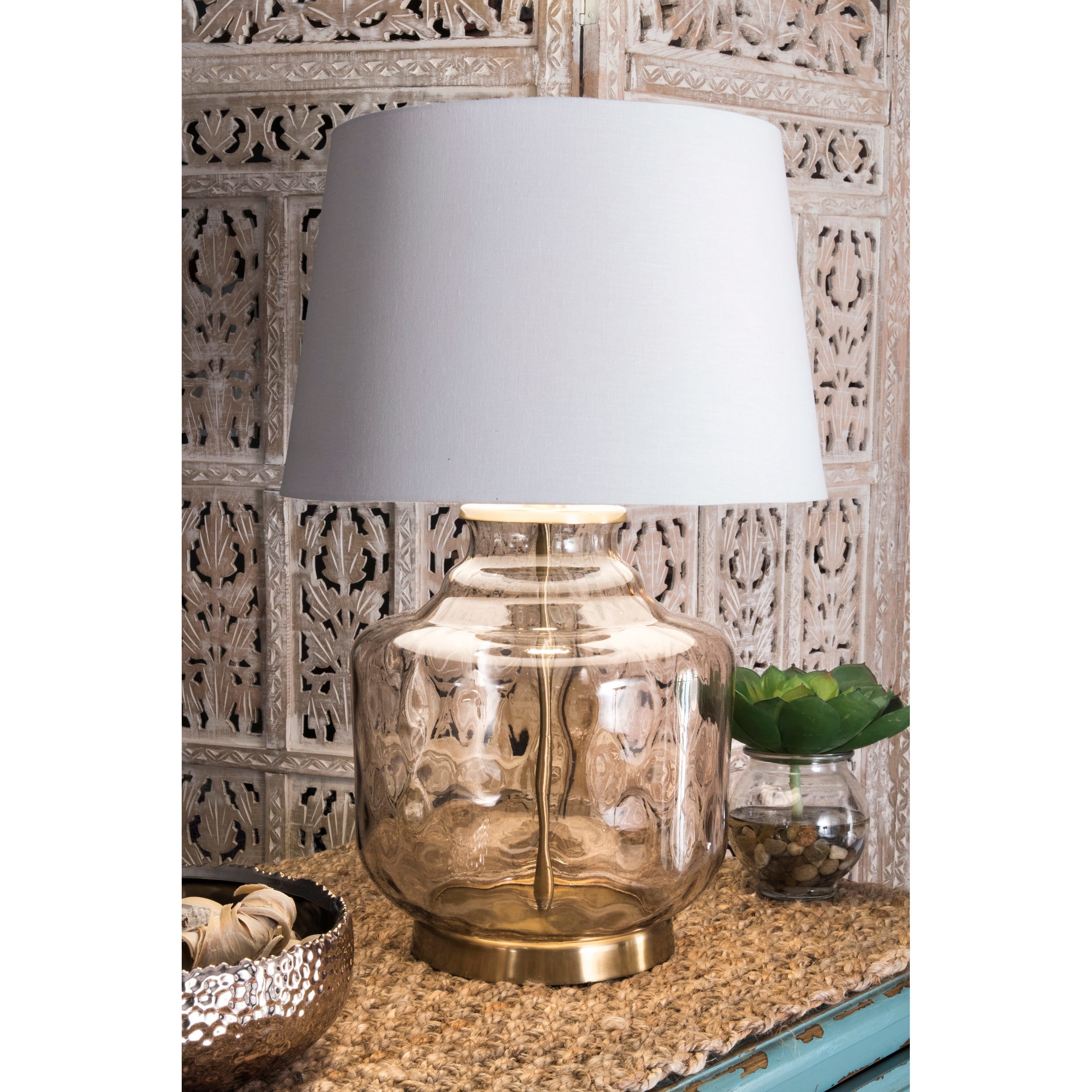 glass gold table lamp