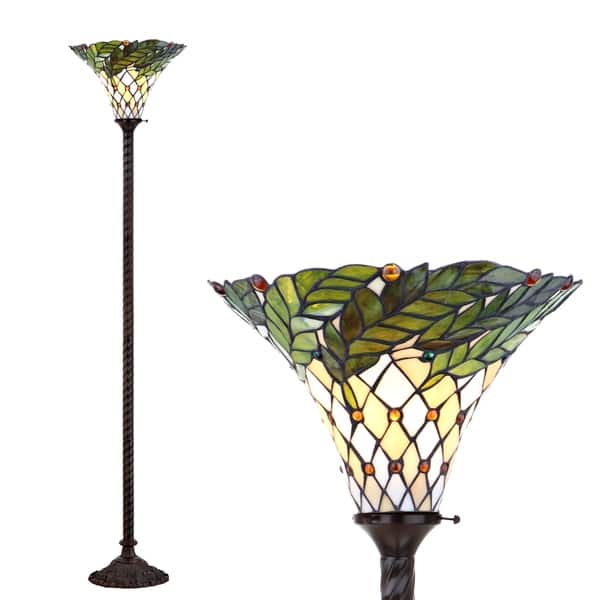 Botanical Tiffany Style 71 Torchiere Led Floor Lamp Bronze 71 Torchiere Led Floor Lamp Bronze