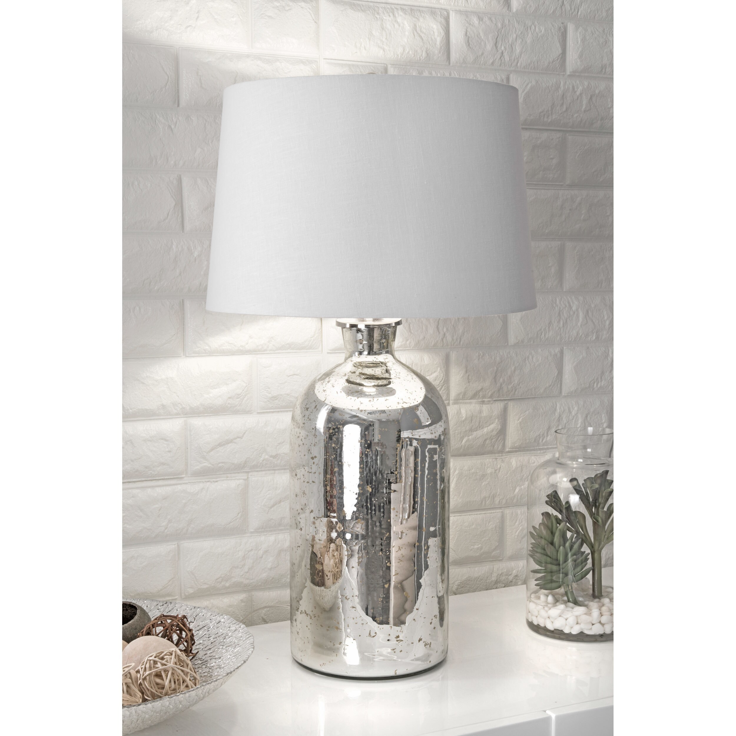 silver table lamp