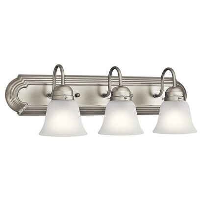 Kichler Lighting Traditional 3 Light Brushed Nickel Bath Vanity Kichler Lighting Traditional 3 Light Brushed Nickel Bath Vanity