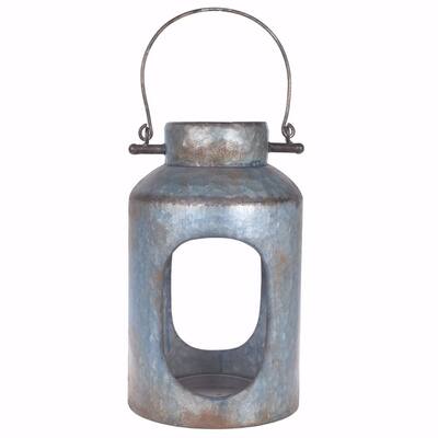 La Rochelle Metal Lanterns With Cutout Design, Gray