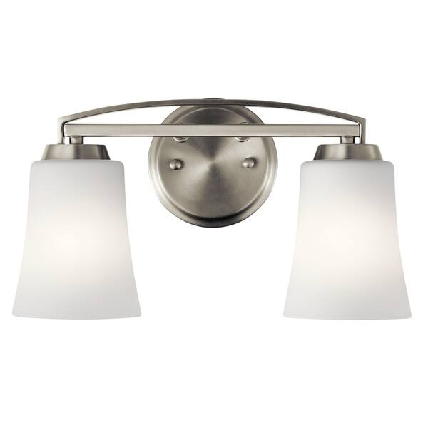 Shop Copper Grove Desert Rose 2 Light Bath Vanity Light Set Brushed Nickel Overstock 23544833