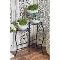 Modern 24 Inch Matte Black 3-Tier Folding Plant Stand by Studio 350