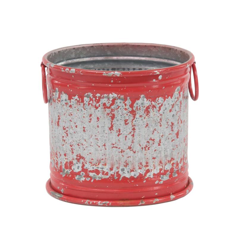 Set of 3 Farmhouse 10, 12, and 15 Inch Red Iron Planters by Studio 350