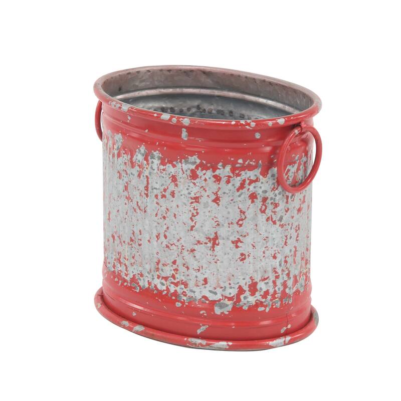 Set of 3 Farmhouse 10, 12, and 15 Inch Red Iron Planters by Studio 350