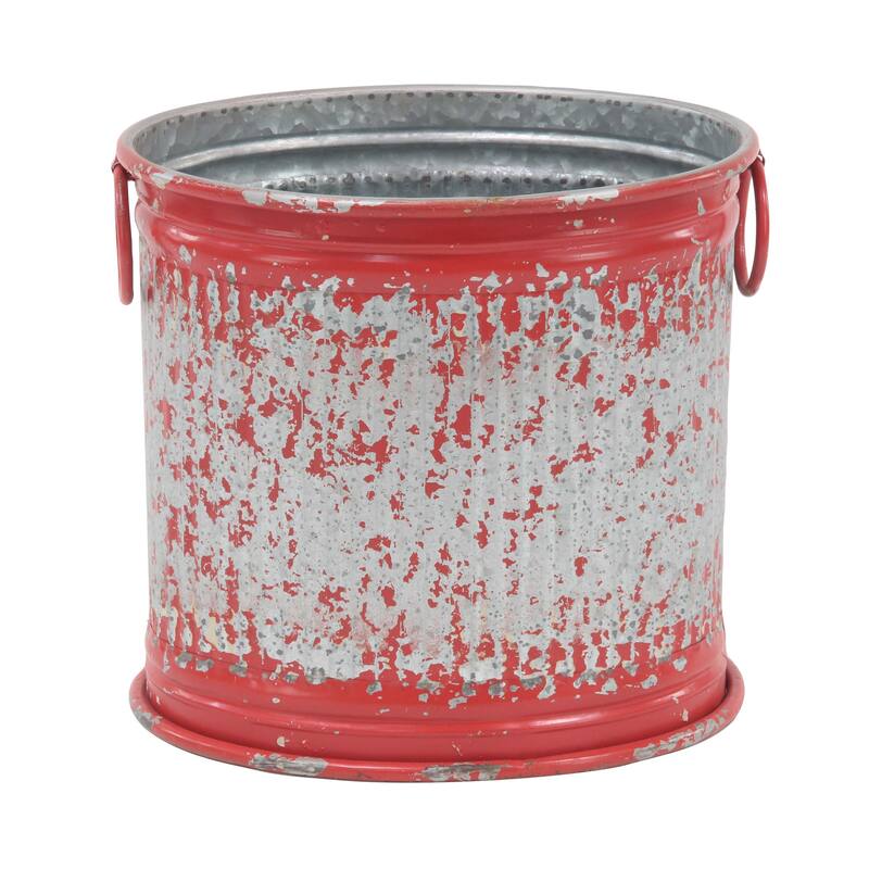 Set of 3 Farmhouse 10, 12, and 15 Inch Red Iron Planters by Studio 350