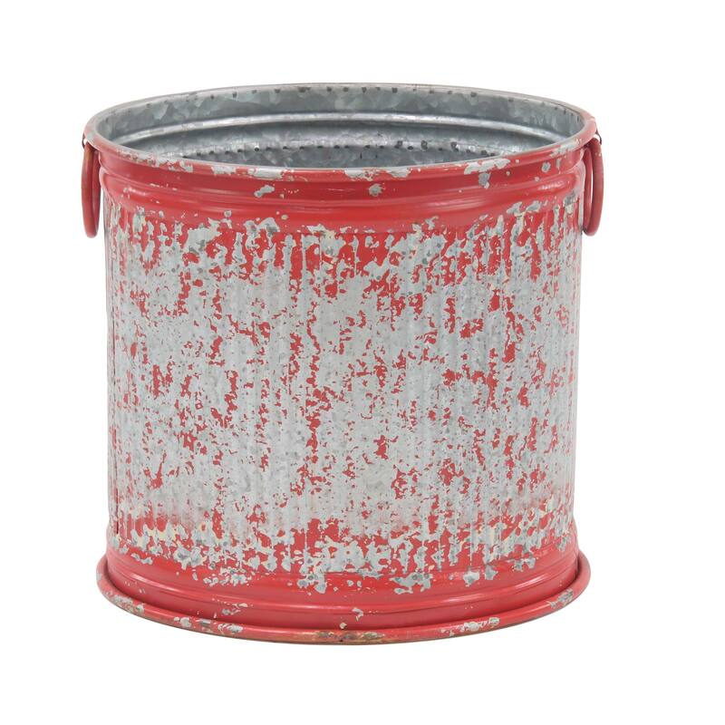 Set of 3 Farmhouse 10, 12, and 15 Inch Red Iron Planters by Studio 350