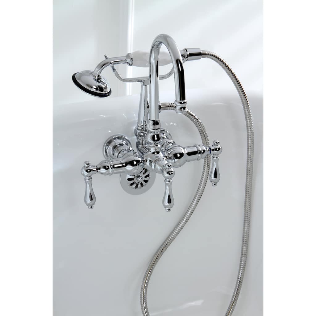 Americana Modern Wall-Mount Chrome Clawfoot Tub Faucet