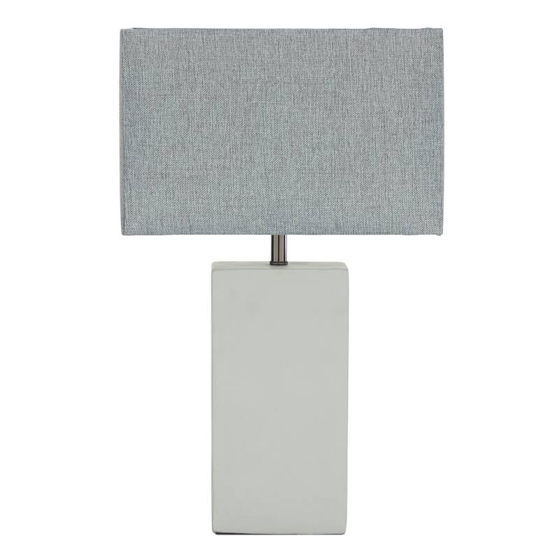Gray Cement Stone Room Table Lamp with Square Shade
