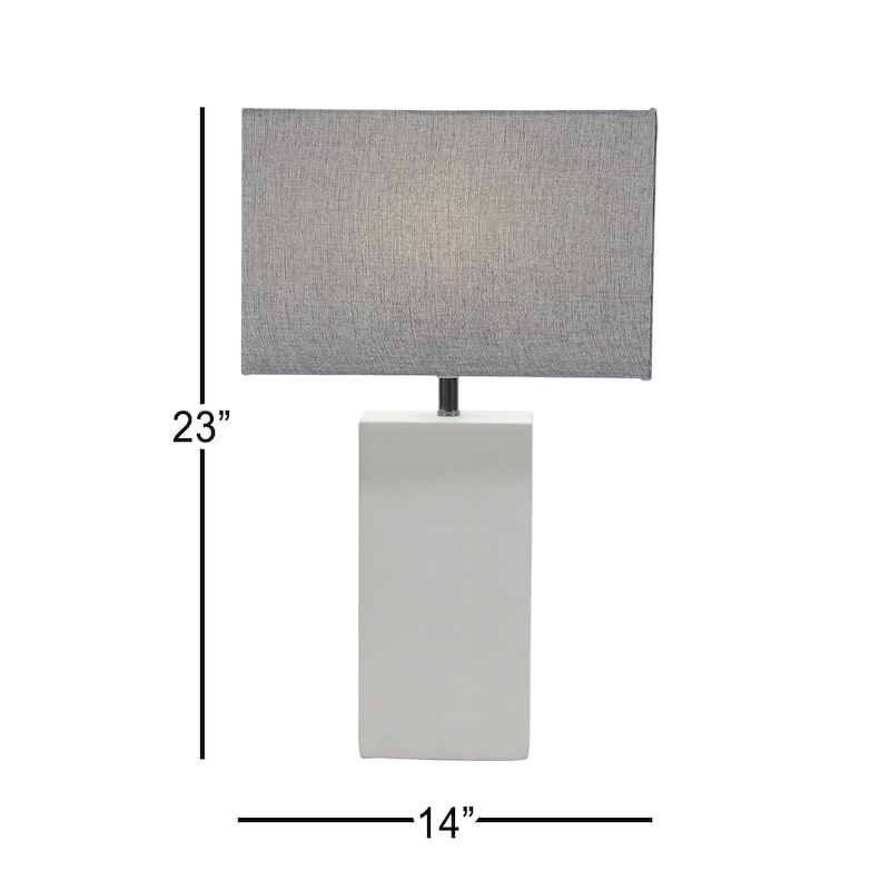 Gray Cement Stone Room Table Lamp with Square Shade