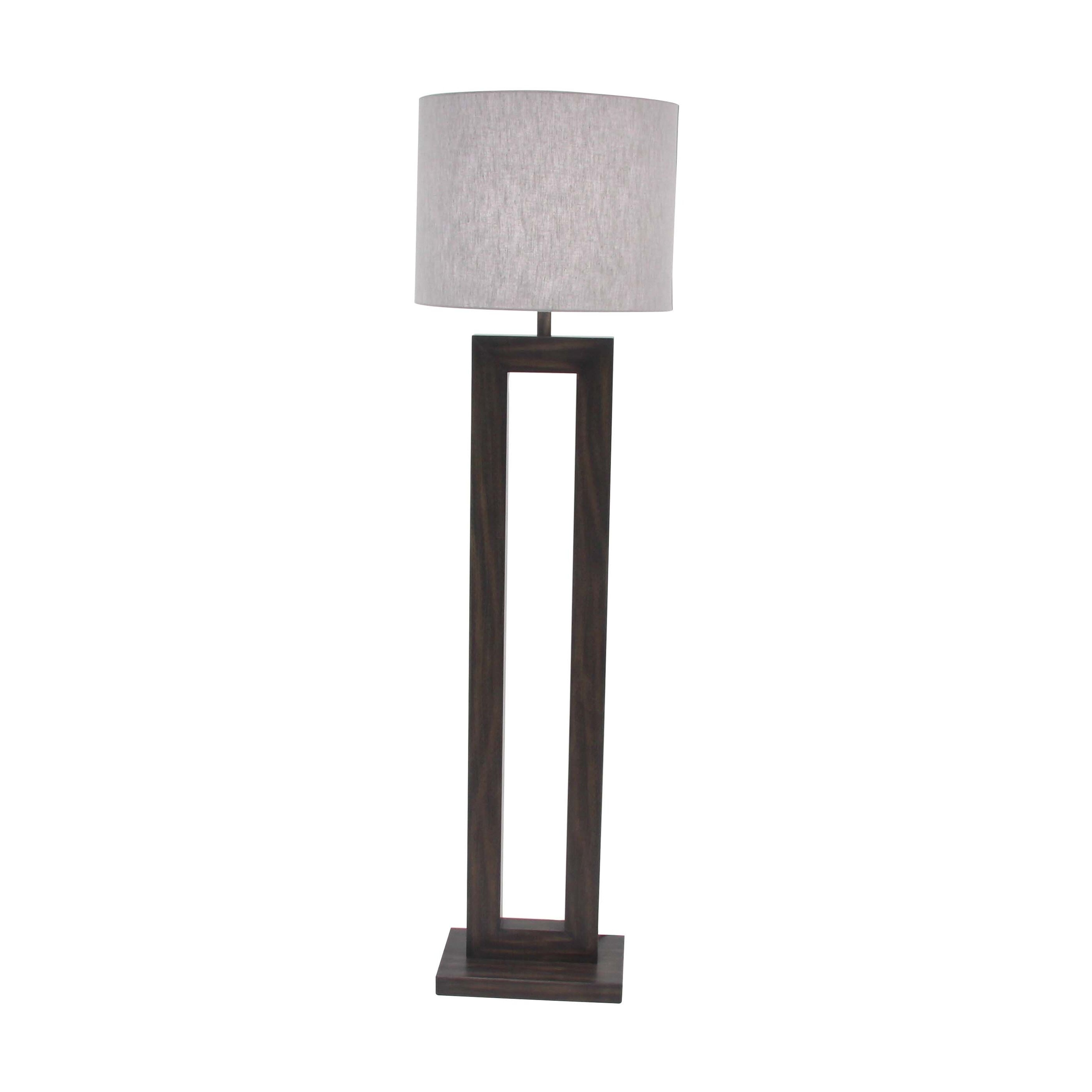 modern wood square floor lamp