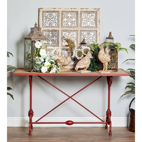 Traditional 30 x 54 Inch Iron and Wood Rectangular Table by Studio 350