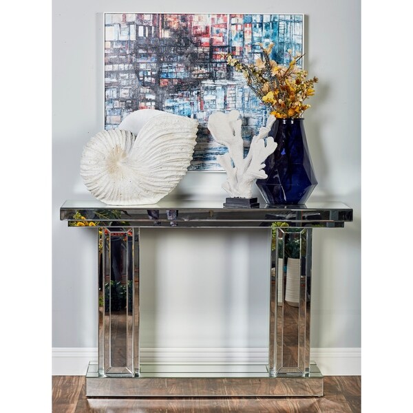 Modern 32 x 48 Inch Mirrored Wooden Console Table by Studio 350