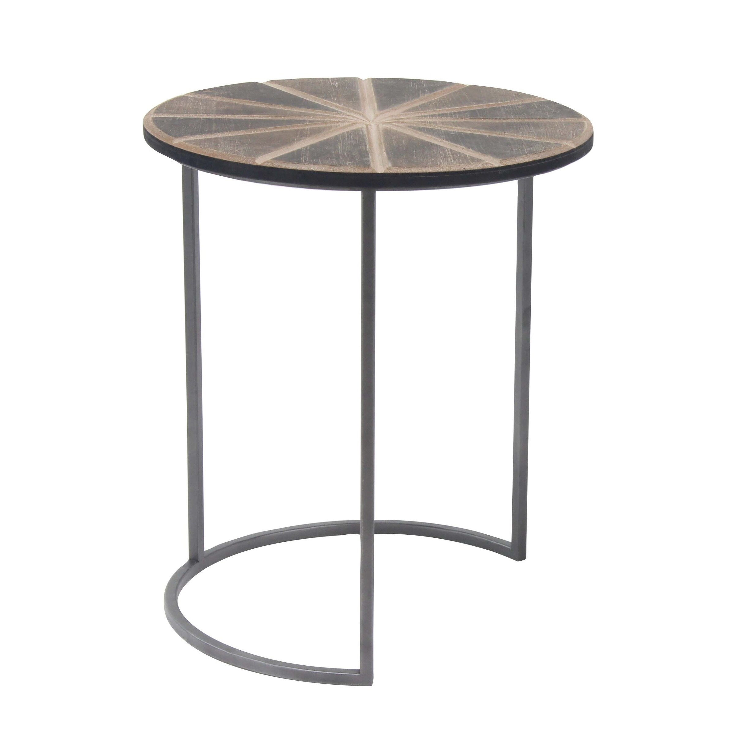 Shop Black Friday Deals On Set Of 3 Farmhouse Round Brown And Black Nesting Tables By Studio 350 Overstock 19559659