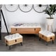 preview thumbnail 1 of 8, White Fir Industrial Storage Bench (Set of 3)